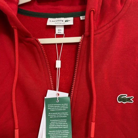 Lacoste Men's Zip-Up Red Sweater - Picture 5 of 10